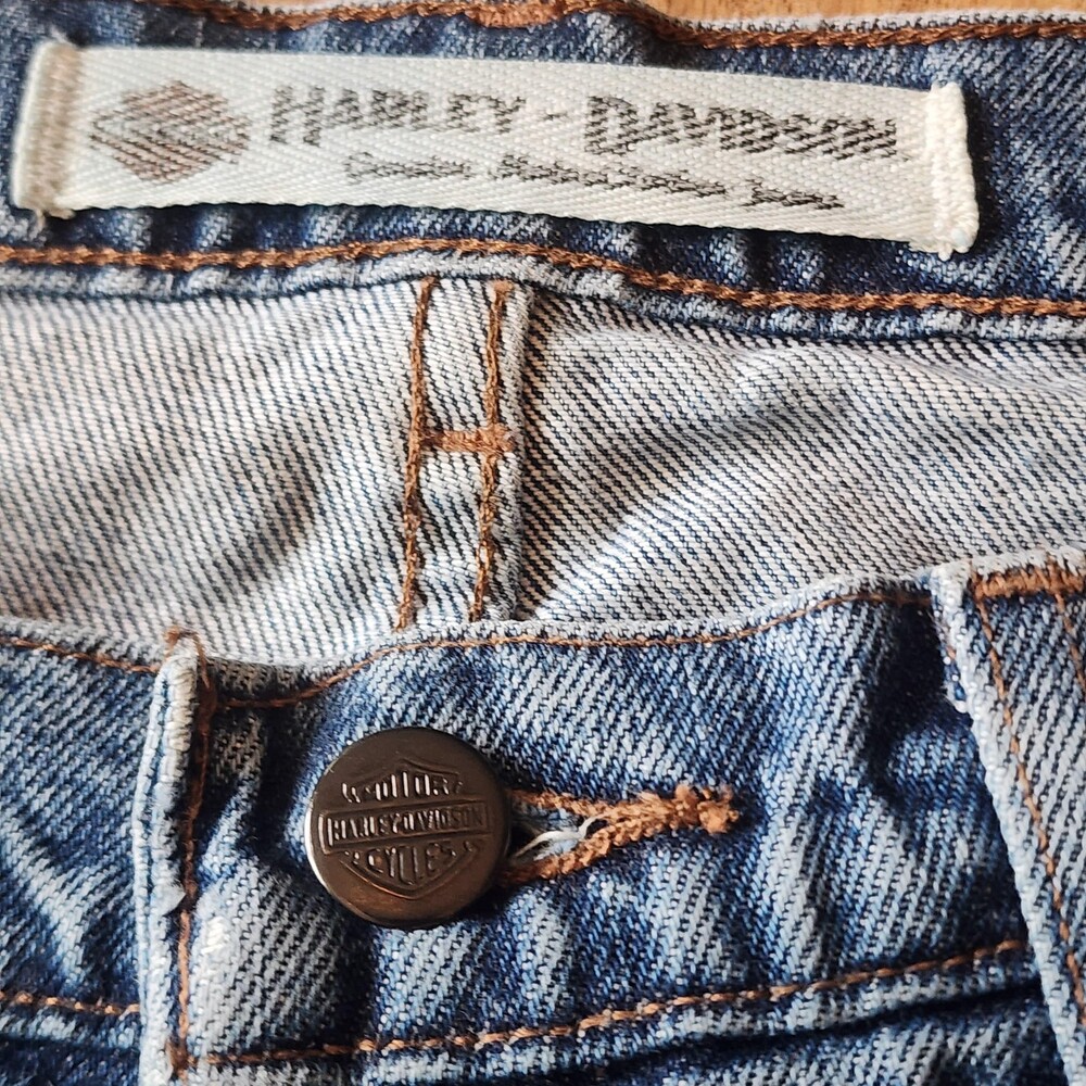 Harley-Davidson Jeans Womens 6 Petite Blue Medium Wash High Rise Straight Denim - Picture 5 of 14